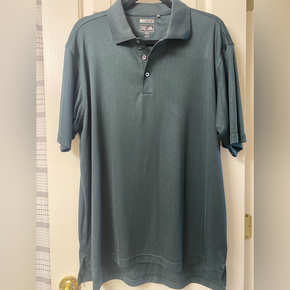 Adidas Men's ClimaCool Polo Shirt - Forest Green Short Sleeve Size Large